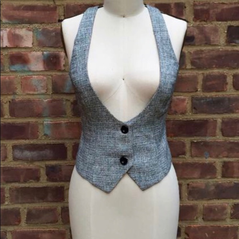 Grey Tweed Vest